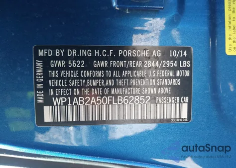 2015 Porsche Macan S from USA, damaged, VIN WP1AB2A50FLB62852